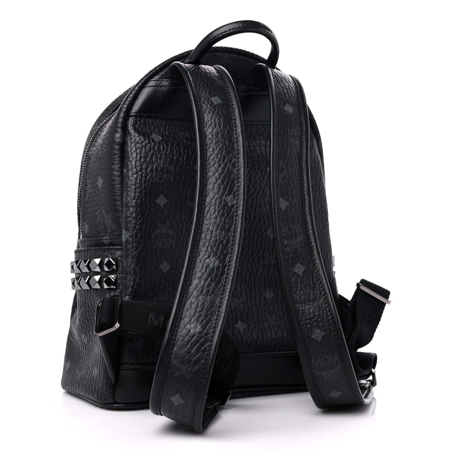 MCM Visetos Small Side Stud Stark Backpack Black 2 of 7