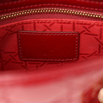 Christian Dior Patent Cannage Mini Lady Dior Red 7 of 10