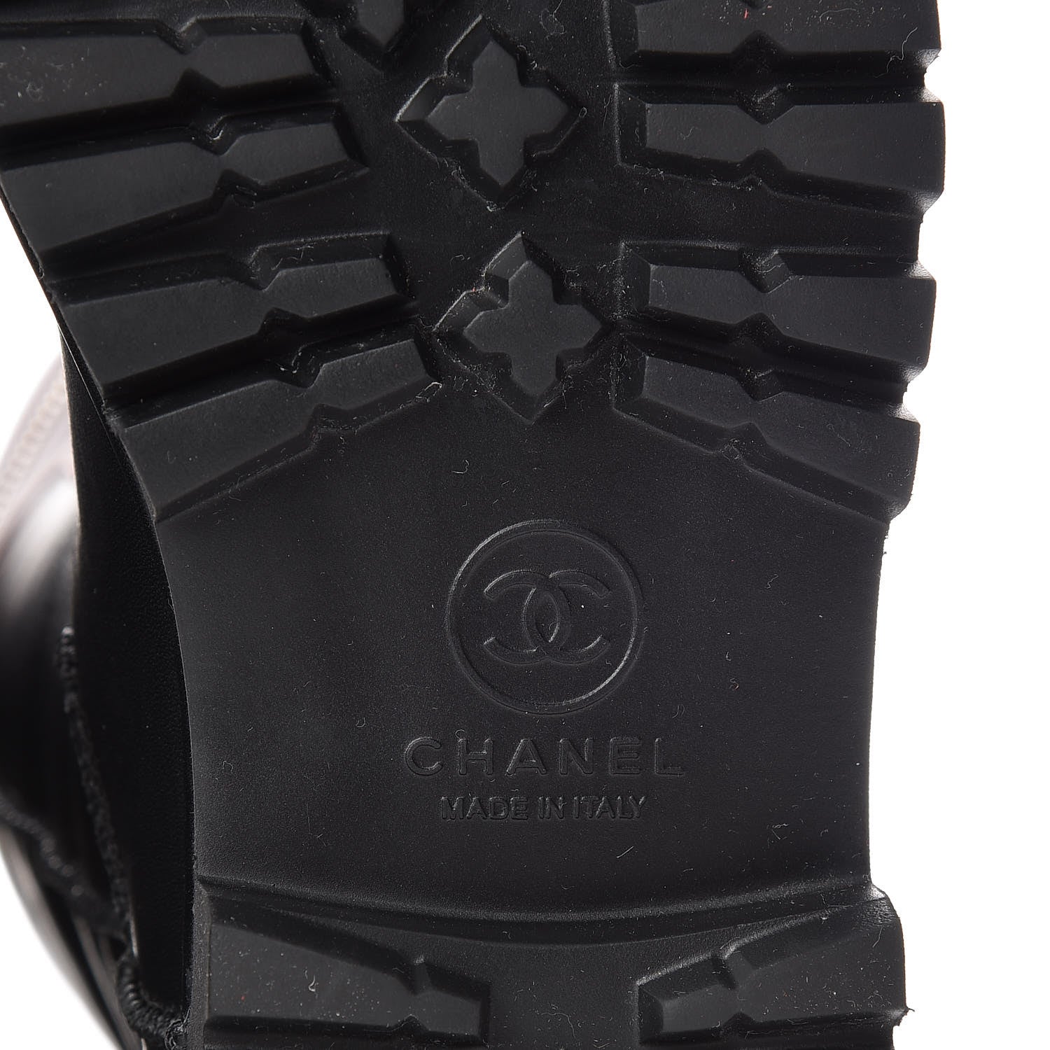 Chanel Calfskin Motorcycle Zipper Boots 38 Black Burgundy 8 of 12