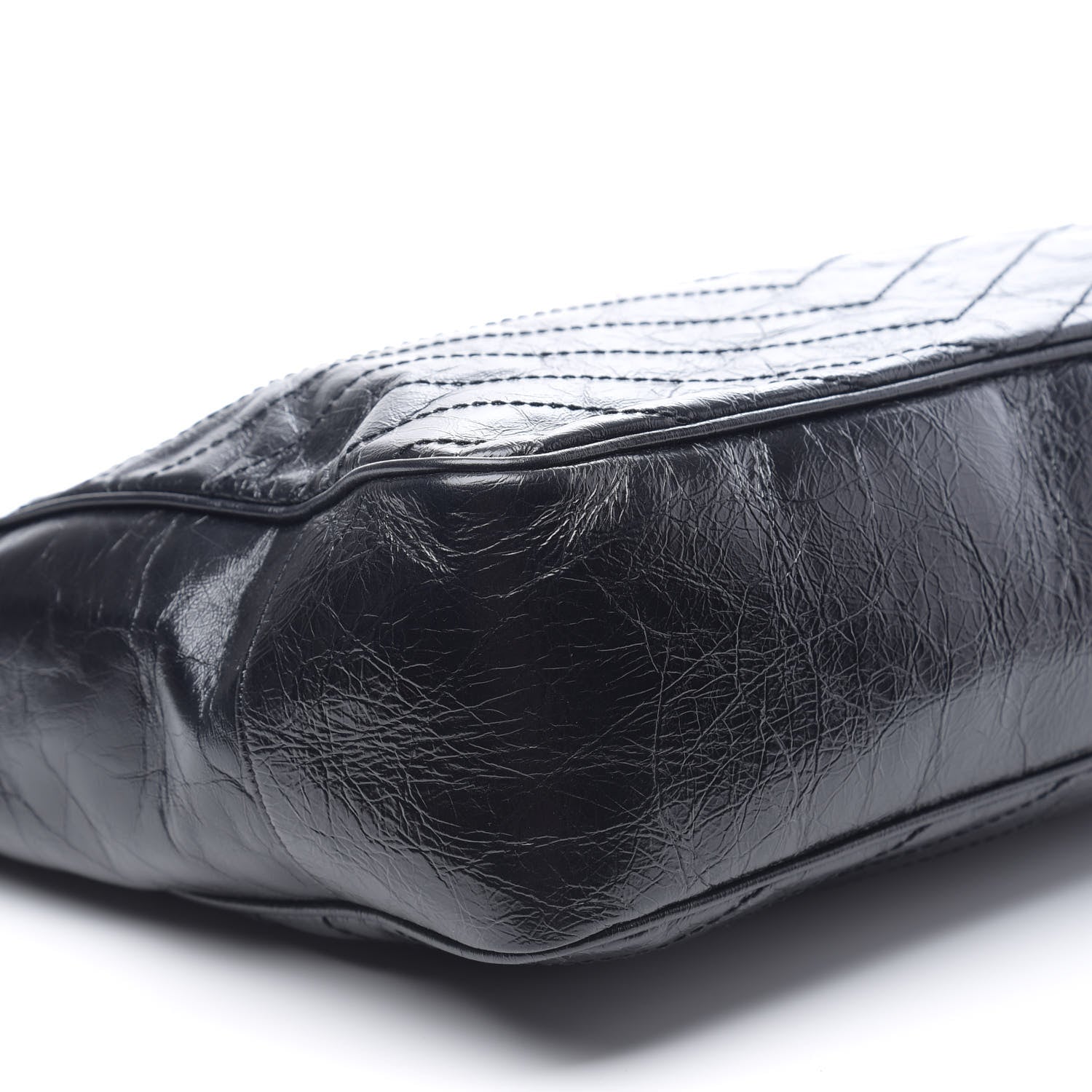 Saint Laurent Crinkled Calfskin Matelasse Monogram Large Niki Shopping Tote Bag Black 7 of 9