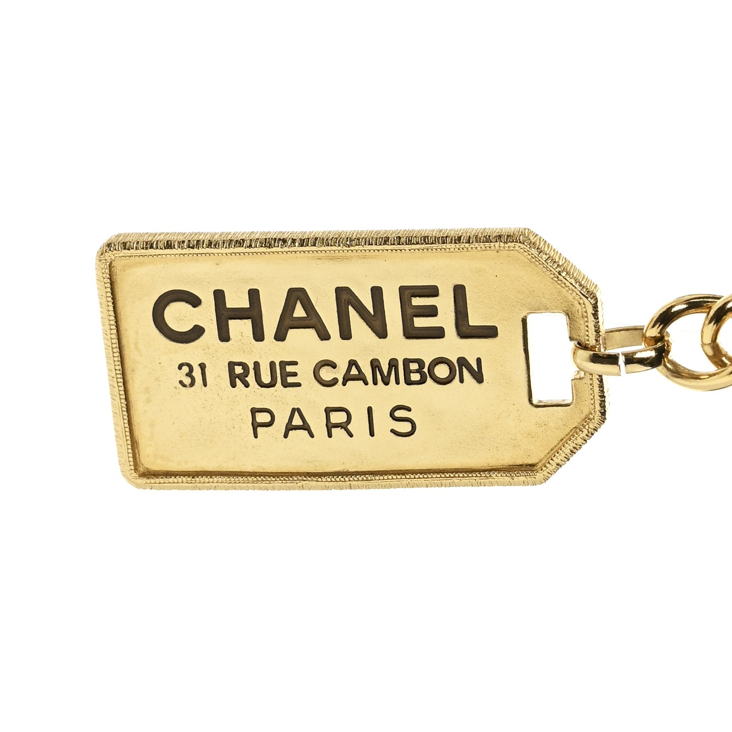 Metal ID Dog Tag Charm Necklace Gold
