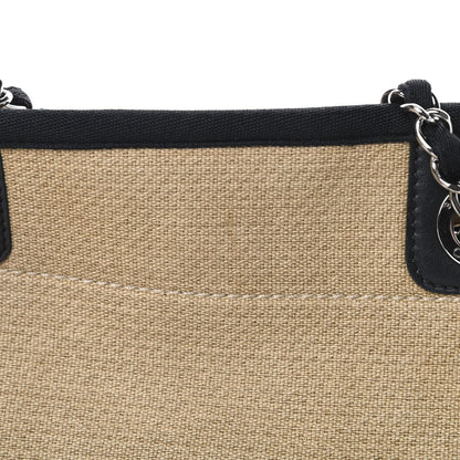 Chanel Canvas Small Deauville Tote Beige Black 11 of 15