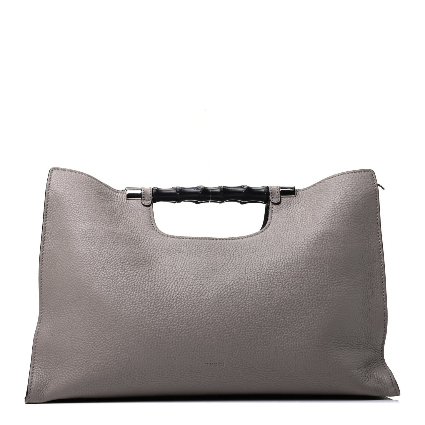 Calfskin Medium Bamboo Shopper Light Grey