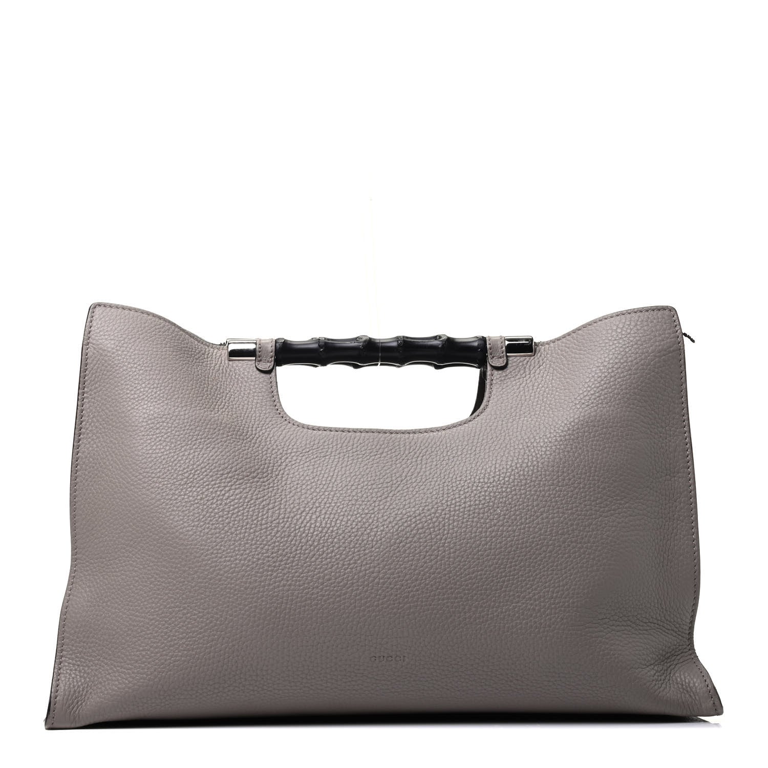 Gucci Calfskin Medium Bamboo Shopper Light Grey 1 of 7