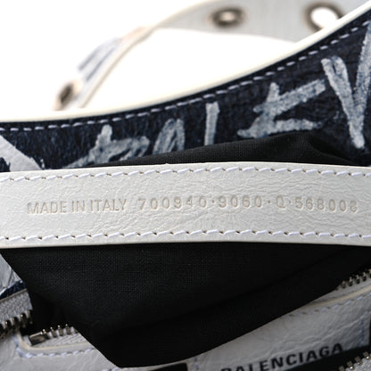 Balenciaga Agneau Arena Graffiti Neo Cagole Handbag XS White Black 7 of 13