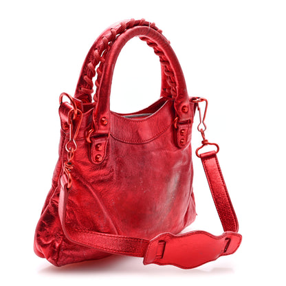 Balenciaga Metallic Chevre Classic Hardware Mini Classique First Red 3 of 9