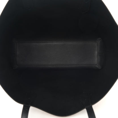 Burberry Grainy Calfskin Haymarket Check Medium Reversible Tote Black 8 of 17