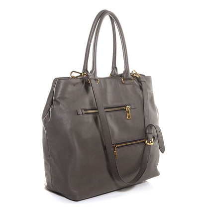 Prada Soft Calf Zipper Detail Tote Bambu 5 of 11