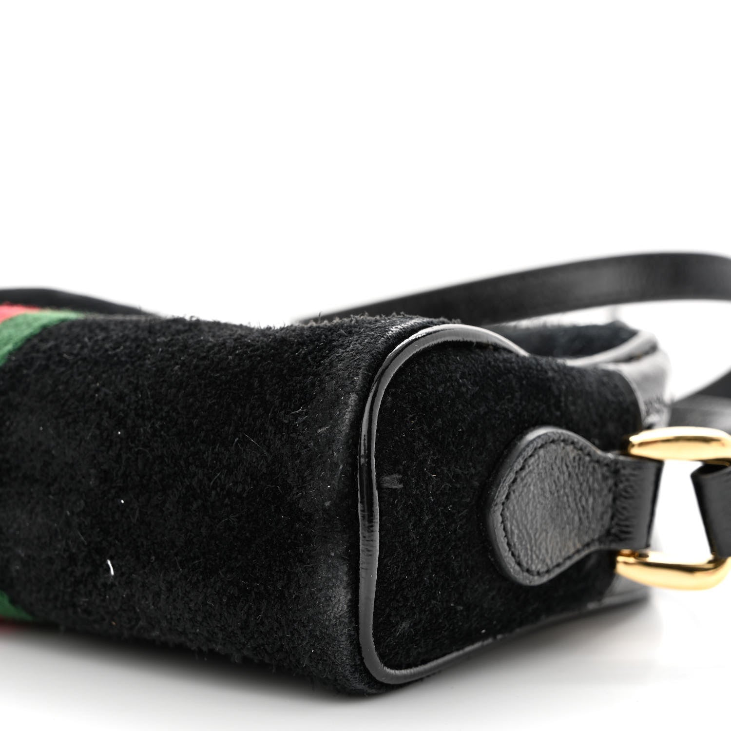 Gucci Suede Patent Web Mini Ophidia Shoulder Bag Black 13 of 14