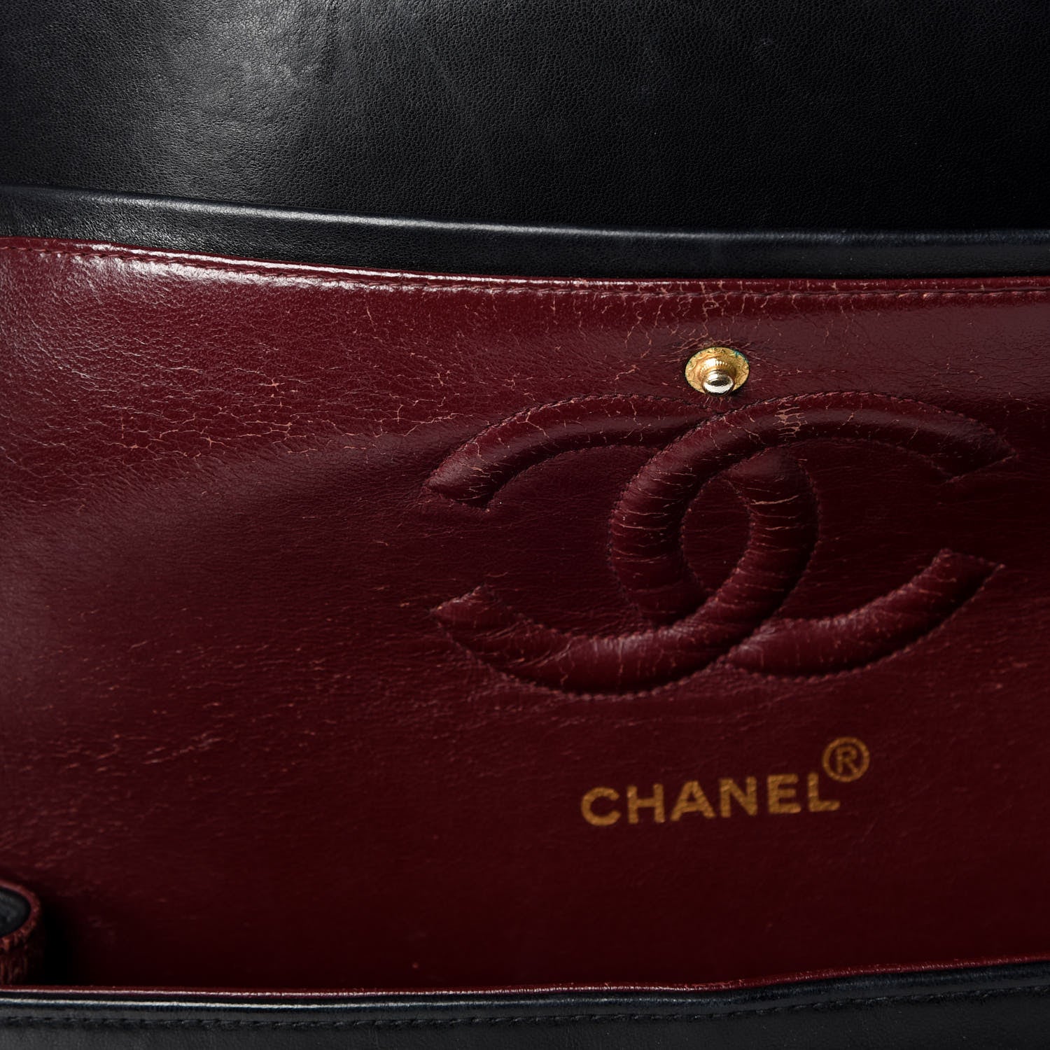 Chanel Lambskin Quilted Medium Double Flap Black 13 of 16