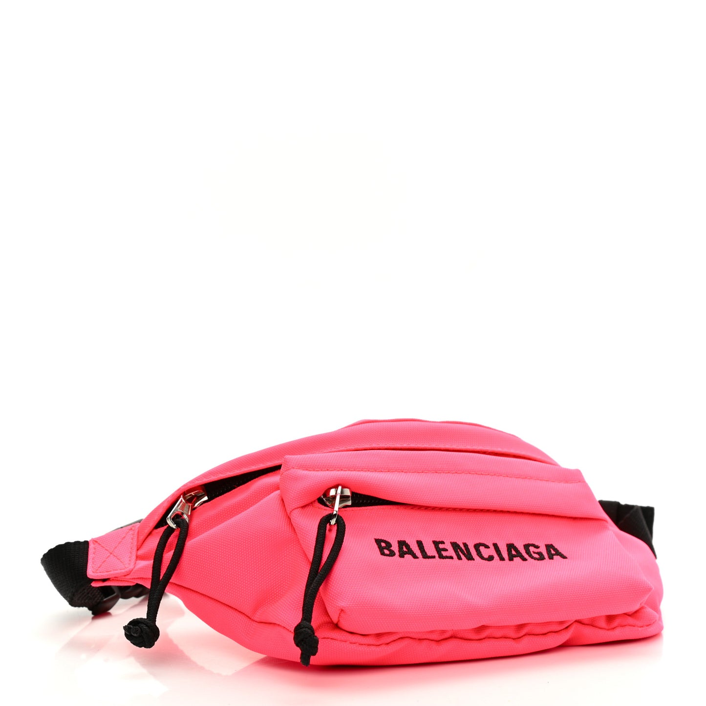 Textured Sport Nylon Logo Wheel Belt Bag Acid Pink