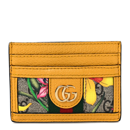 Gucci GG Supreme Monogram Flora Web Ophidia Card Holder Beige Multicolor Crop 1 of 6