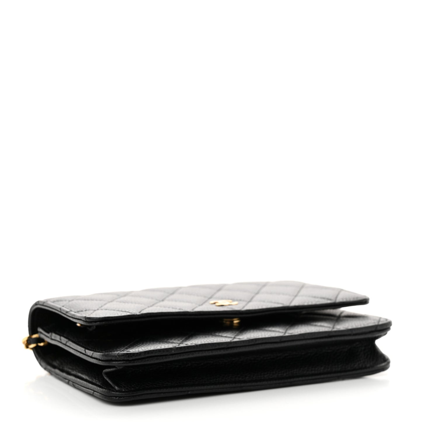 Caviar Quilted Wallet on Chain WOC Black