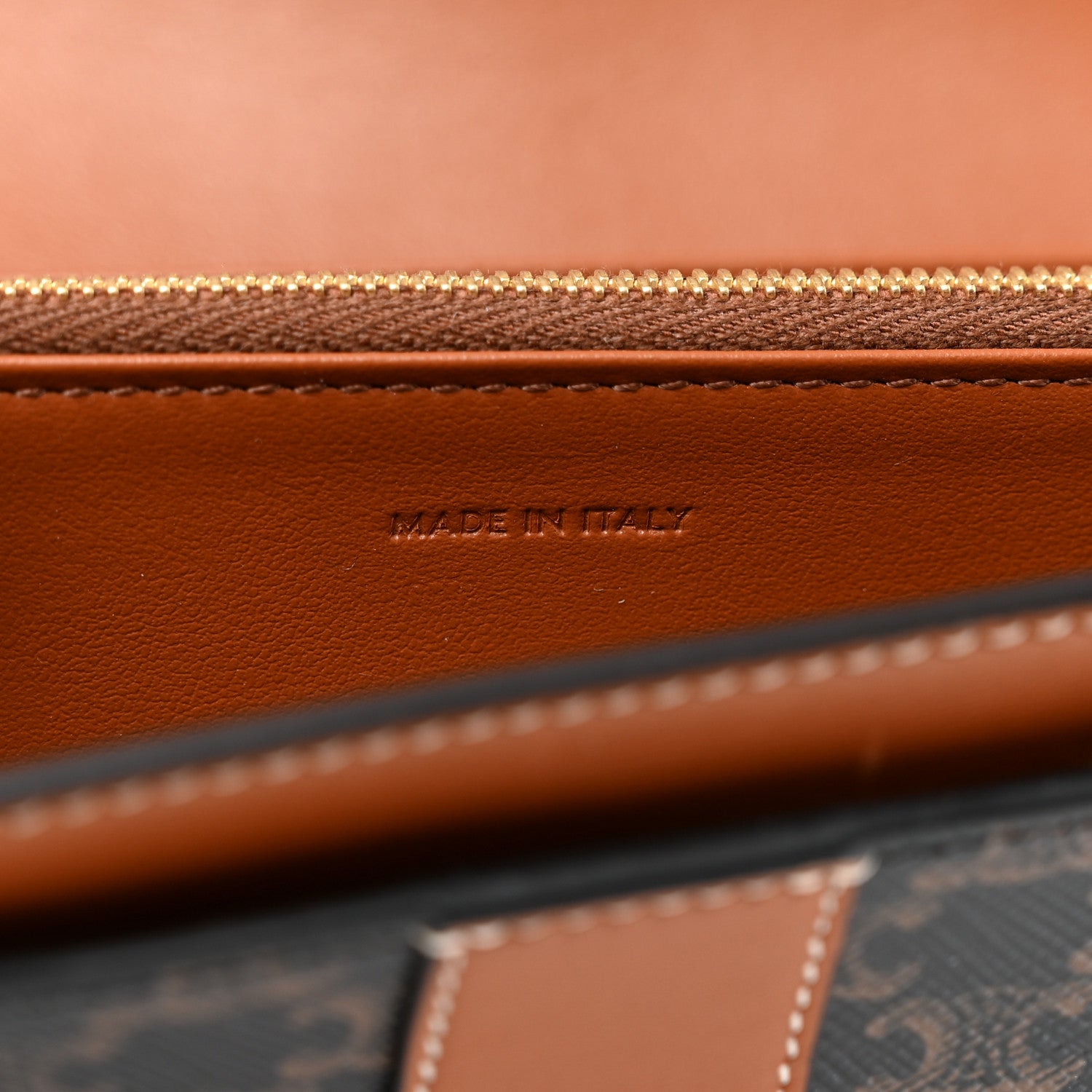 Celine Canvas Triomphe Continental Wallet Tan 6 of 9