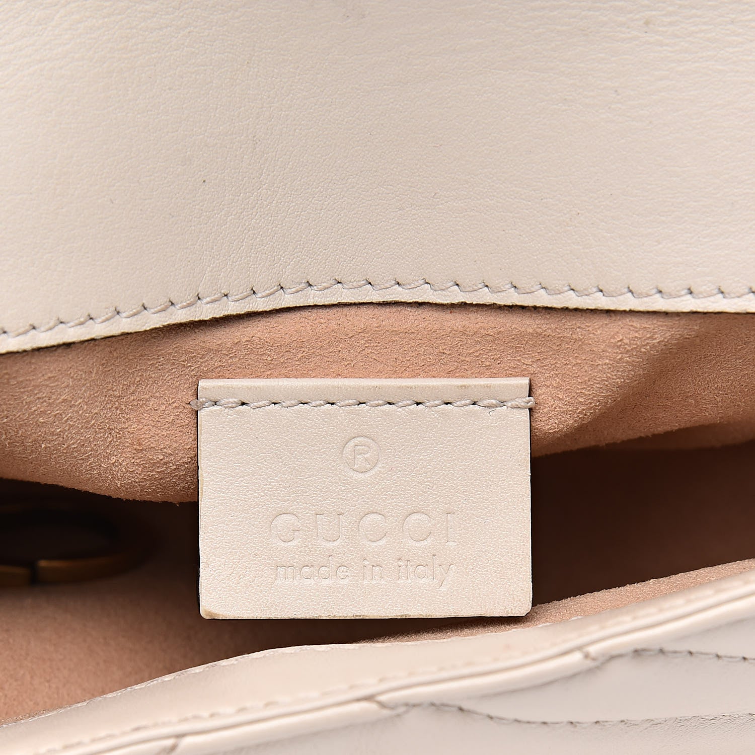 Gucci Calfskin Matelasse Super Mini GG Marmont Shoulder Bag White 6 of 17