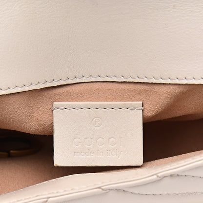 Gucci Calfskin Matelasse Super Mini GG Marmont Shoulder Bag White 6 of 17