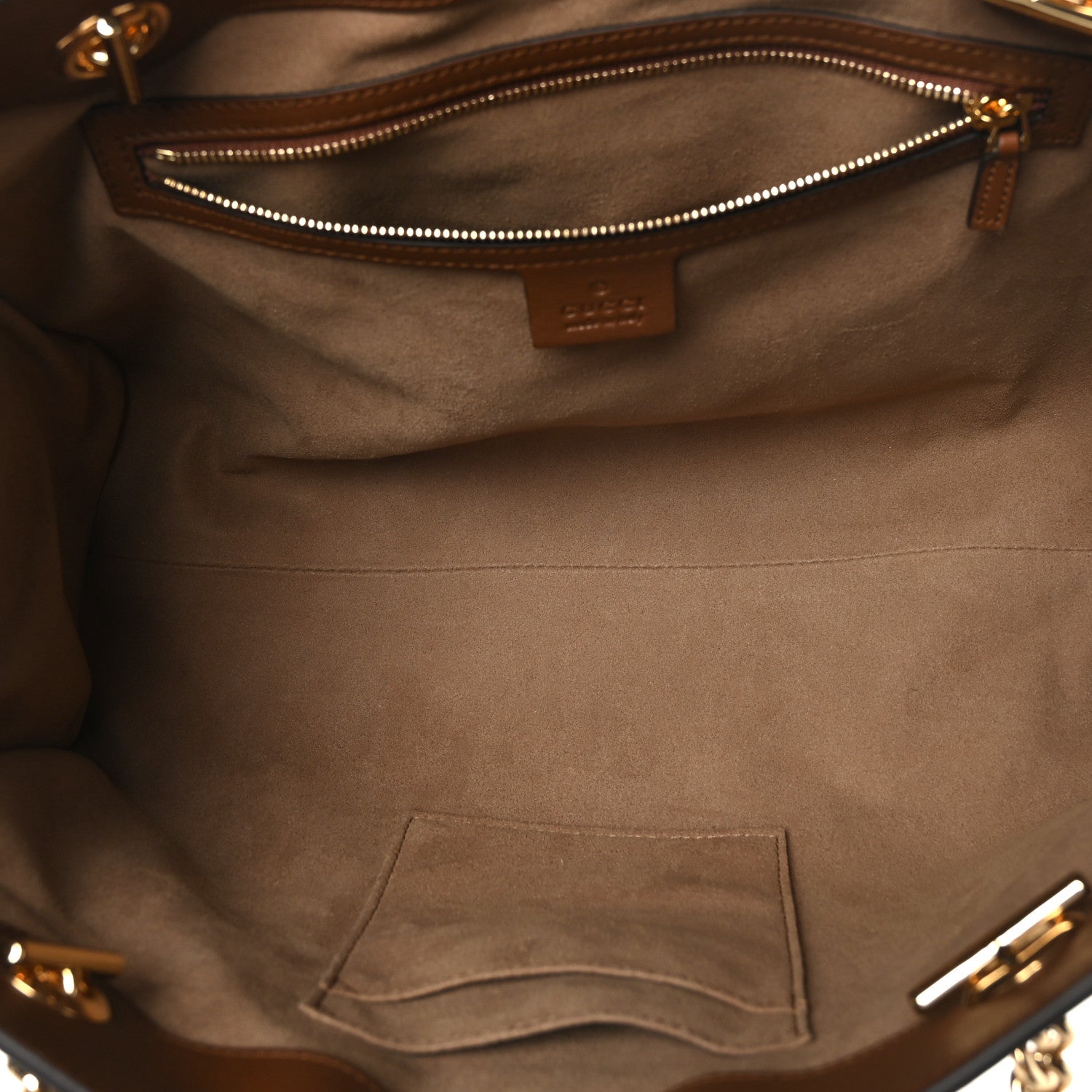 Gucci GG Supreme Monogram Medium Padlock Tote Beige Cuir 5 of 9