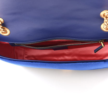 Gucci Velvet Matelasse Medium GG Marmont Shoulder Bag Cobalt Blue 4 of 8