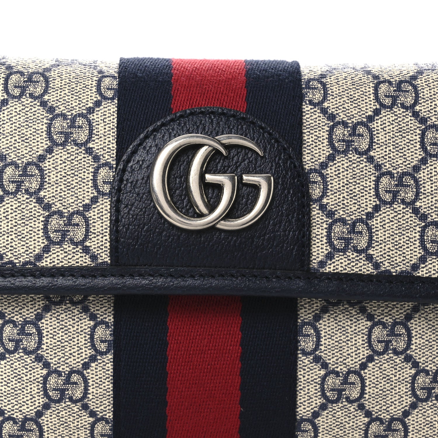 Gucci GG Supreme Monogram Web Small Ophidia Belt Bag 80 32 Beige Navy 9 of 12