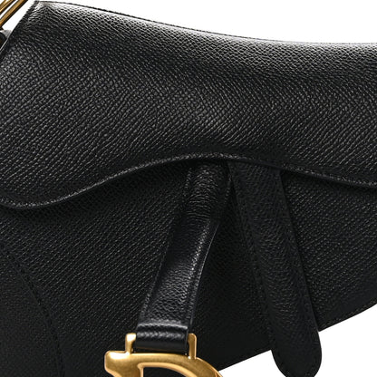 Christian Dior Grained Calfskin Saddle Bag Black 7 of 9