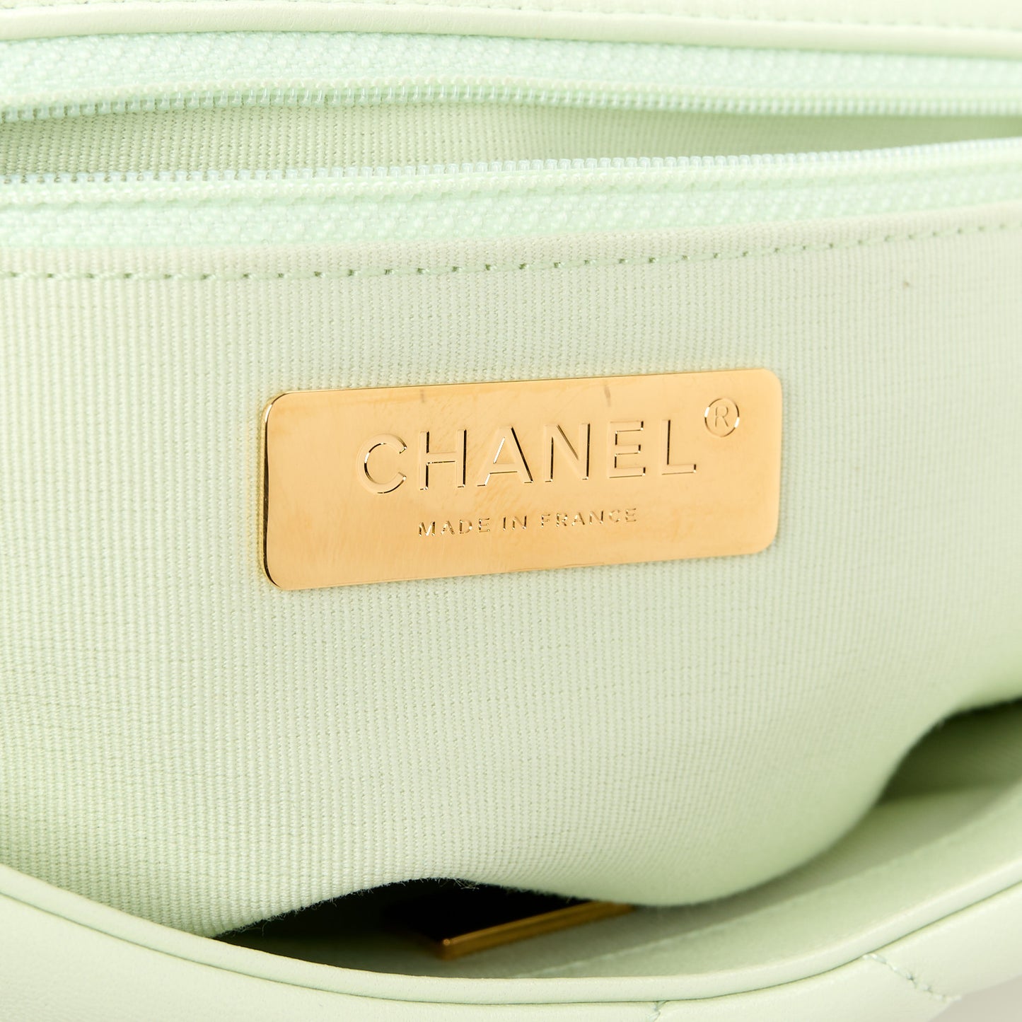 Lambskin Quilted Medium Chanel 19 Flap Light Green