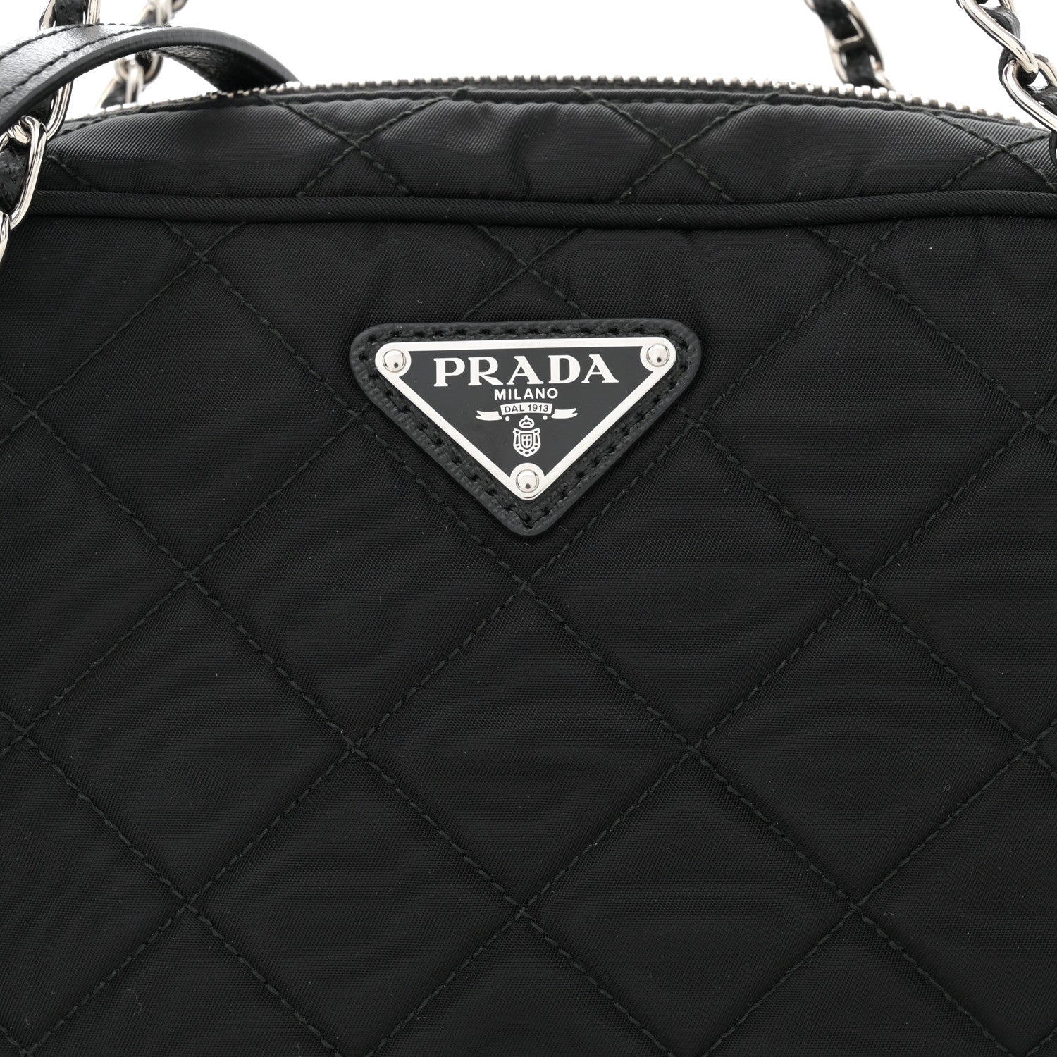 Prada Nylon Tessuto Impuntu Quilted Bandoliera Crossbody Bag Black 8 of 10