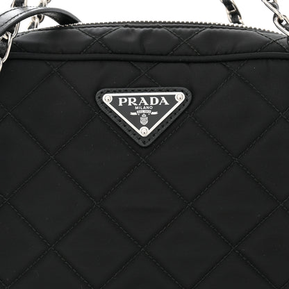 Prada Nylon Tessuto Impuntu Quilted Bandoliera Crossbody Bag Black 8 of 10