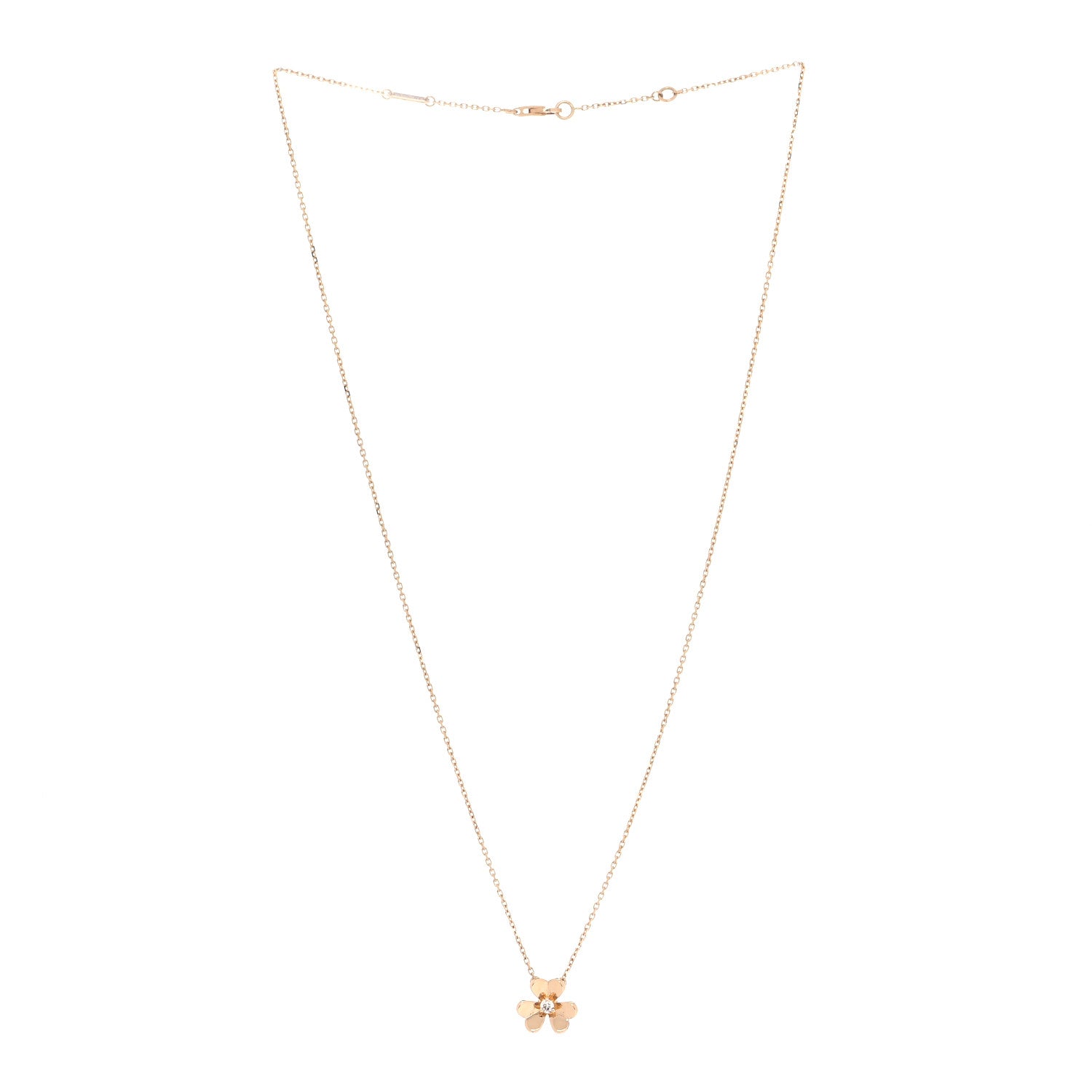 Van Cleef & Arpels 18K Yellow Gold Diamond Mini Frivole Pendant Necklace 1 of 7