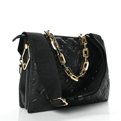 Louis Vuitton Lambskin Embossed Monogram Coussin PM Black 3 of 10