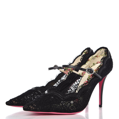 Gucci Lace Pizzo Venice Pumps 38 Black 3 of 9