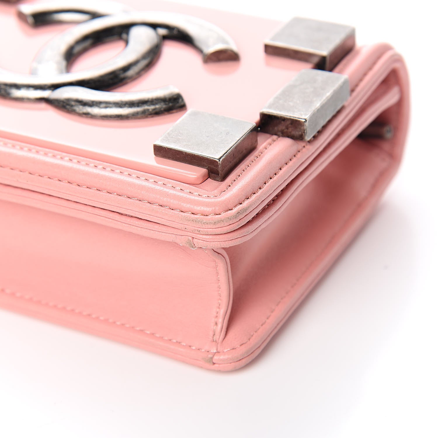 Chanel Lambskin Plexiglass Boy Brick Flap Pink 9 of 14