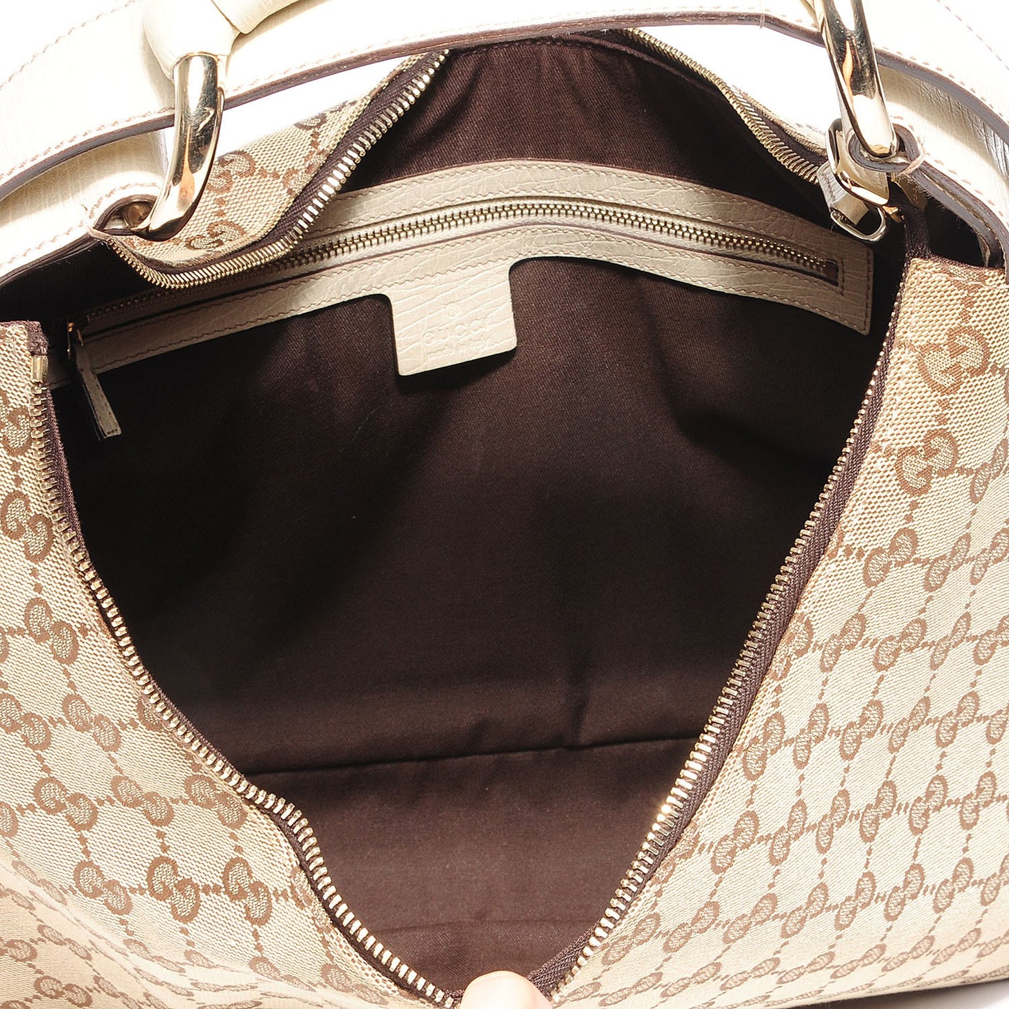 Monogram Medium Horsebit Chain Hobo Off White