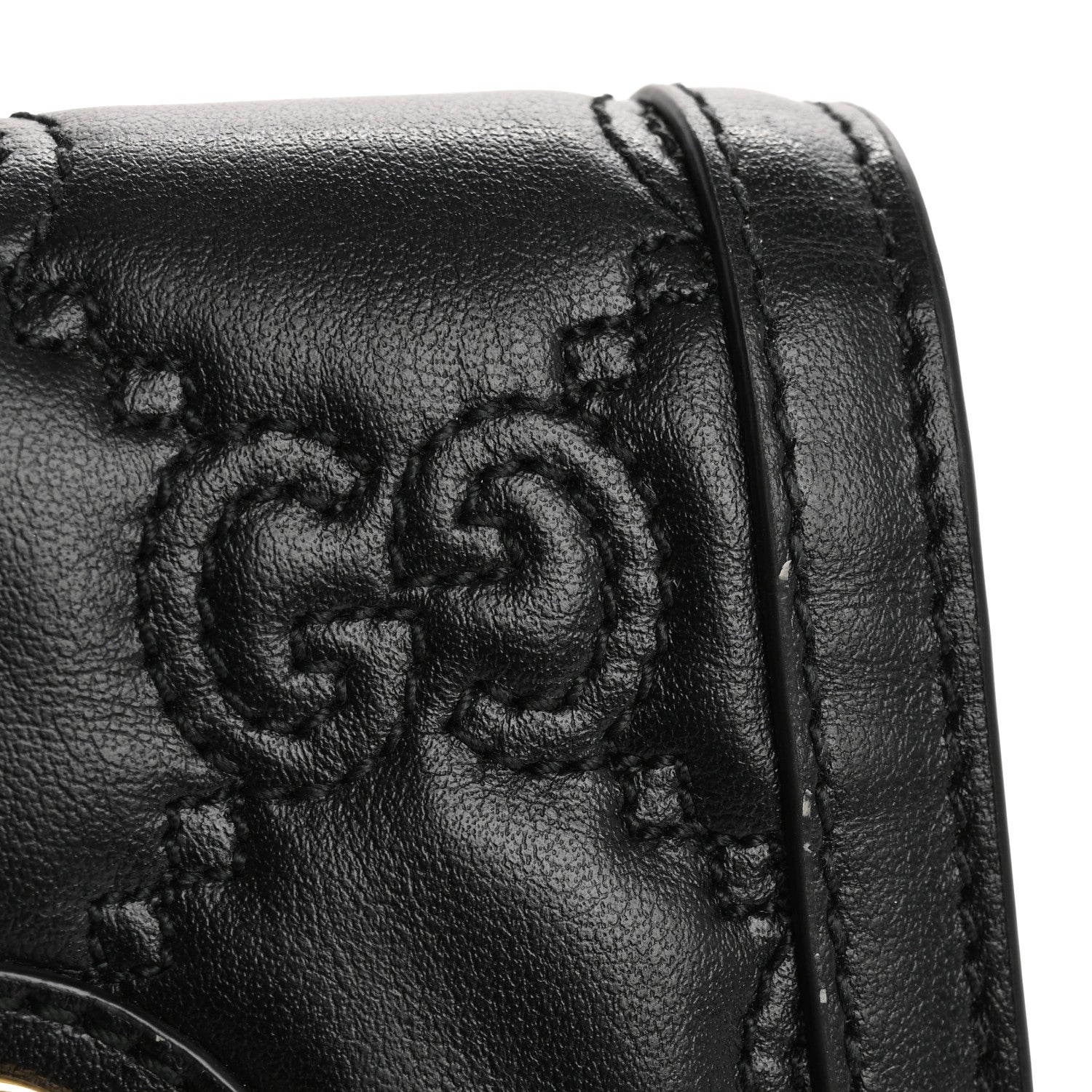 Gucci Calfskin GG Matelasse Card Case Wallet Black 9 of 11