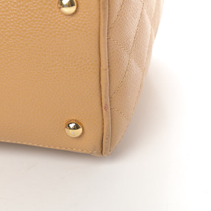 Chanel Caviar Quilted Large Bowler Bag Beige 14 of 20