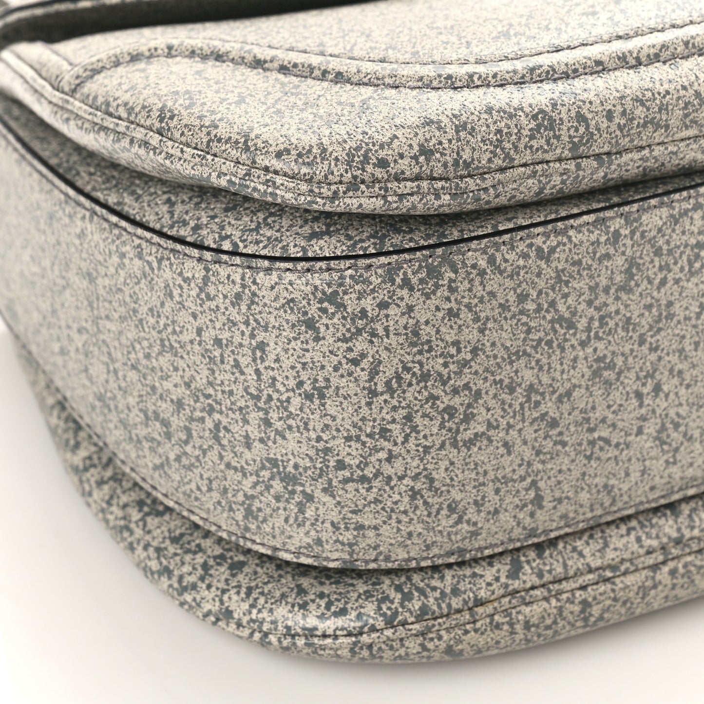 Calfskin Large New Bamboo Top Handle Bag Light Grey