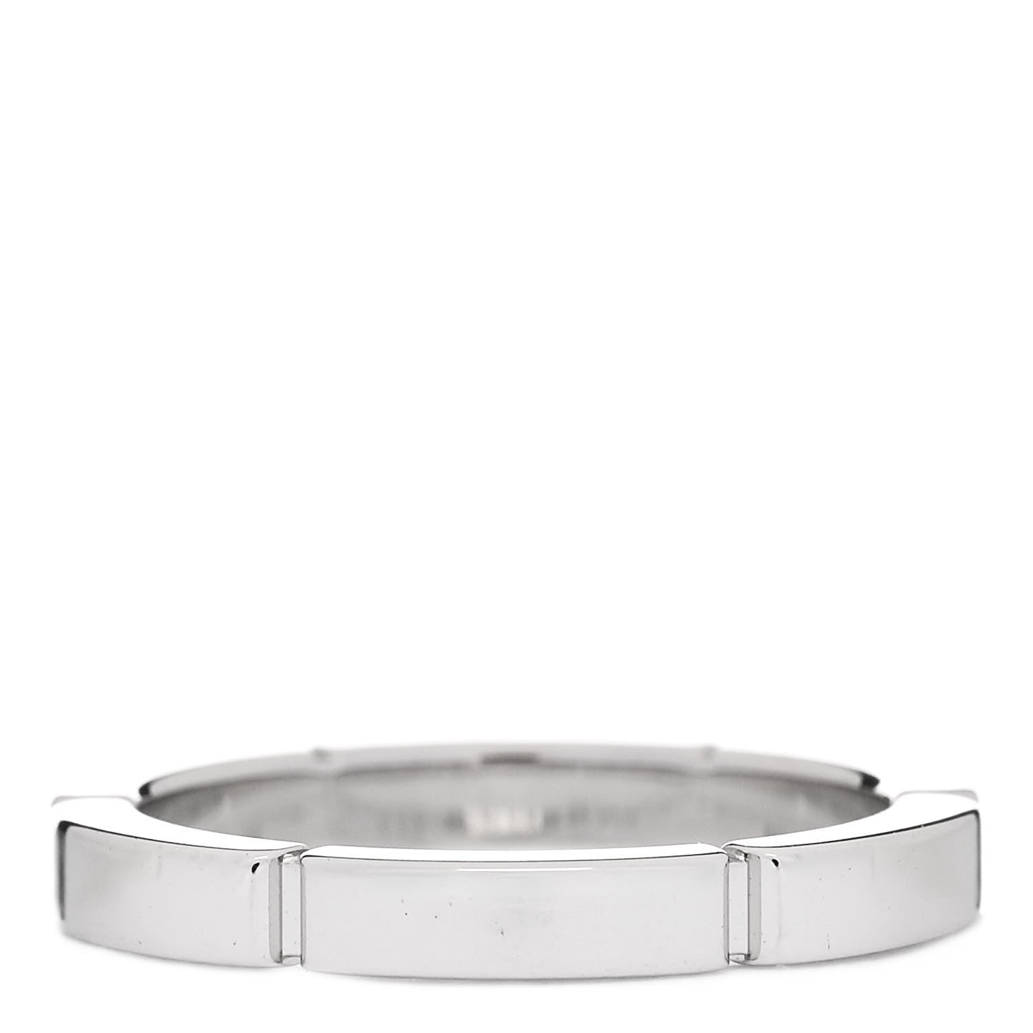 Cartier 18K White Gold Diamond Maillon Panthere Wedding Band Ring 47 4 3 of 5