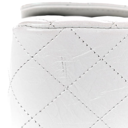 Chanel Iridescent Crumpled Calfskin Quilted Mini Rectangular Flap White 9 of 10