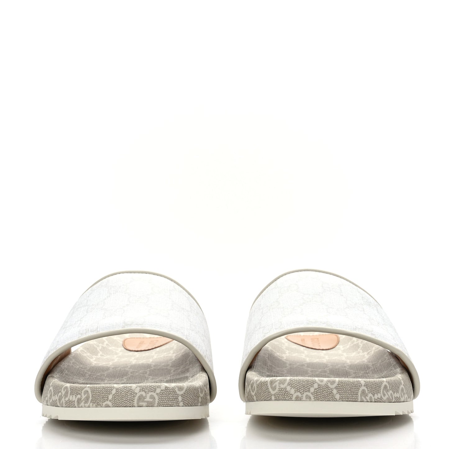 GG Supreme Monogram Demetra Mens Slide Sandals 9 White Mystic White