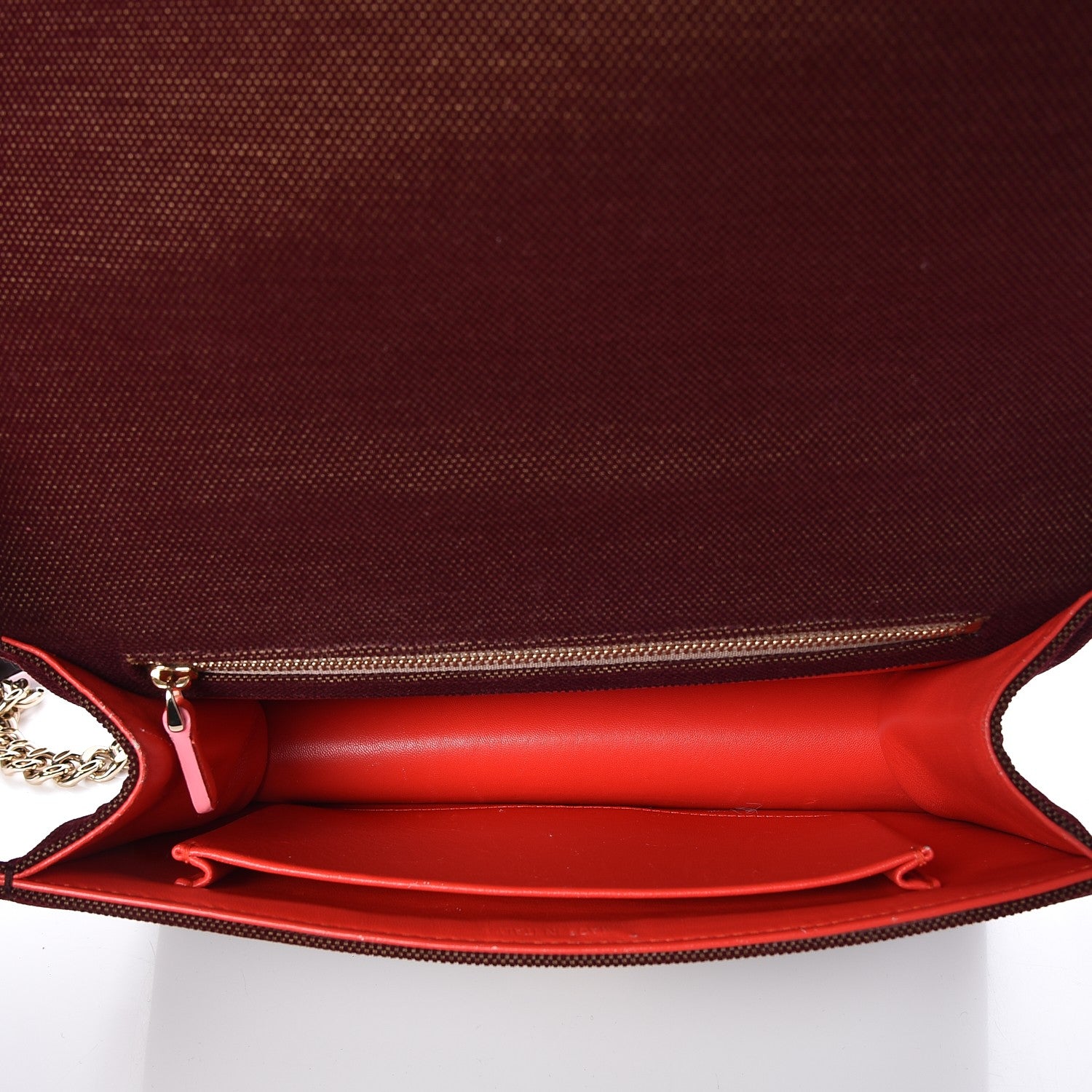Christian Dior Velvet Monogram Print Medium Diorama Flap Bag Burgundy Red 5 of 7