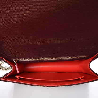 Christian Dior Velvet Monogram Print Medium Diorama Flap Bag Burgundy Red 5 of 7