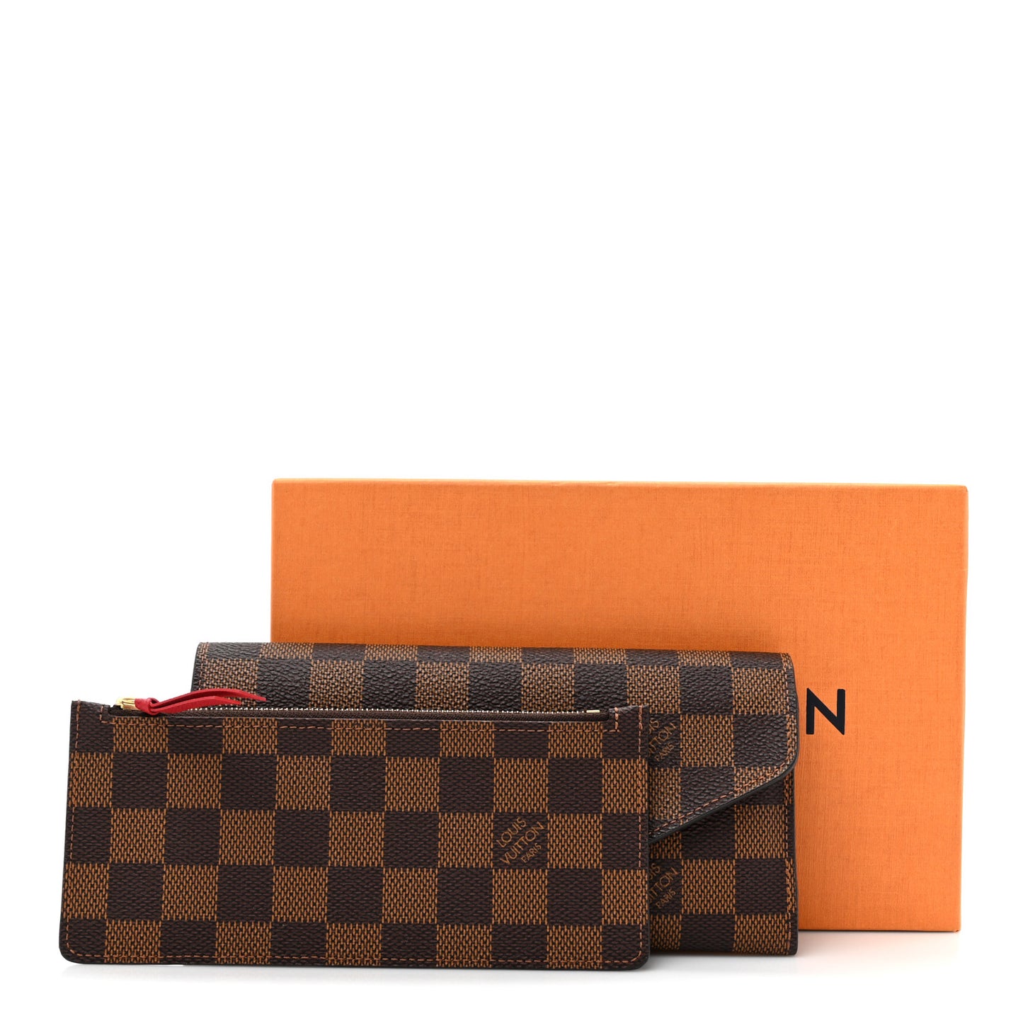 Damier Ebene Josephine Wallet Red