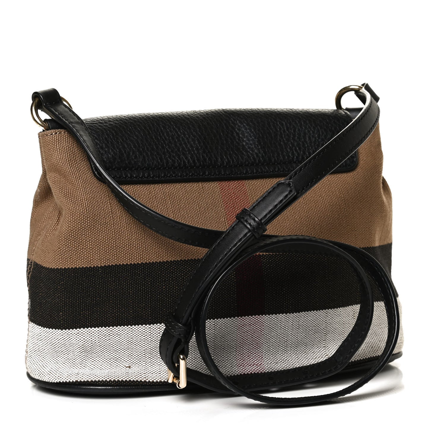 Mega Check Grainy Calfskin Small Gowan Messenger Bag Black