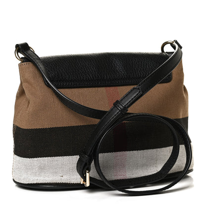Burberry Mega Check Grainy Calfskin Small Gowan Messenger Bag Black 3 of 17