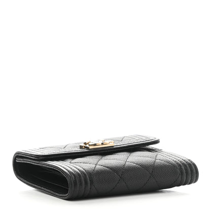 Chanel Caviar Quilted Compact Boy Wallet Black 3 of 8
