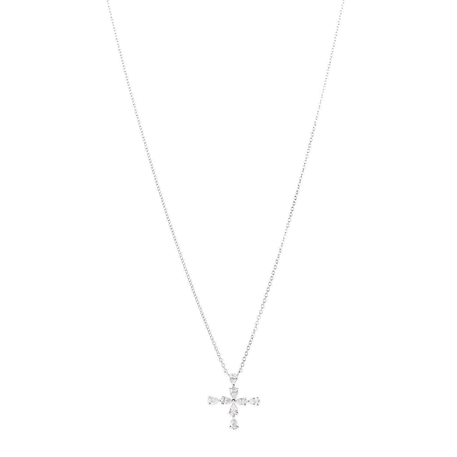 Harry Winston Platinum Diamond Symbols Cross Pendant Necklace 1 of 7