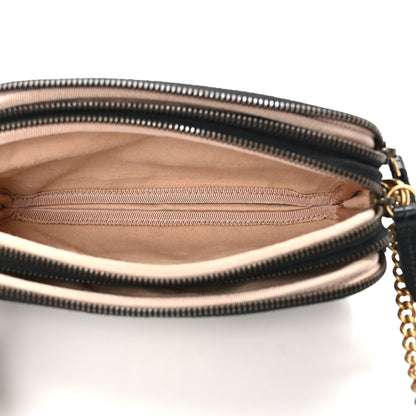 Gucci Calfskin Matelasse Mini GG Marmont Chain Crossbody Bag Black 5 of 10