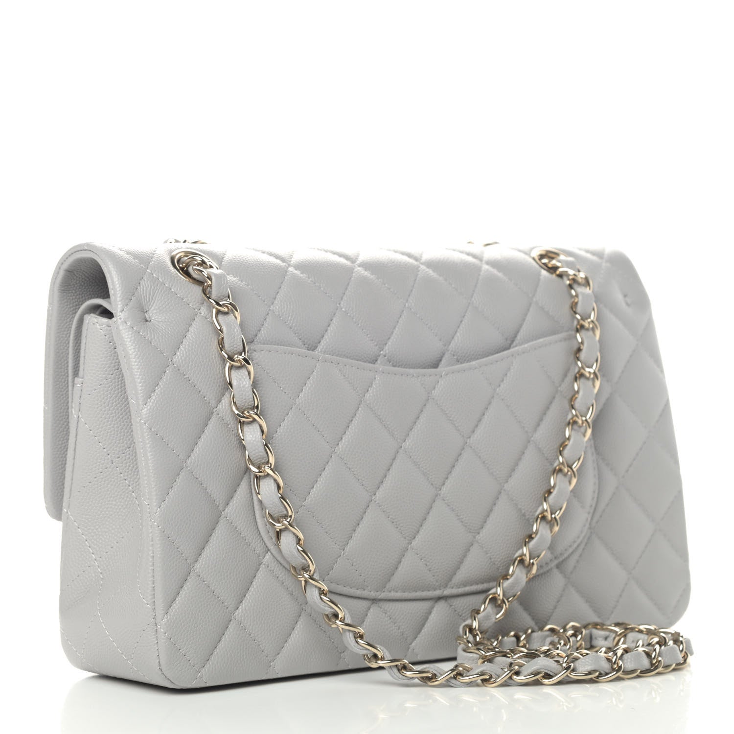 Chanel Caviar Quilted Medium Double Flap Grey 2 of 4