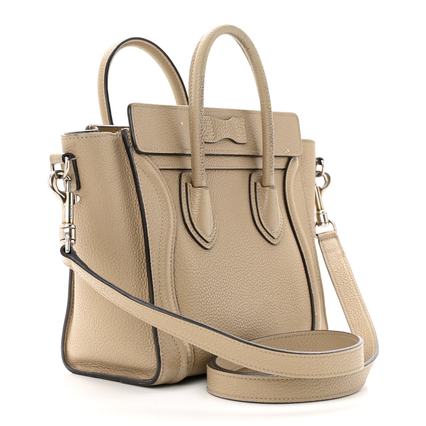 Drummed Calfskin Nano Luggage Dune