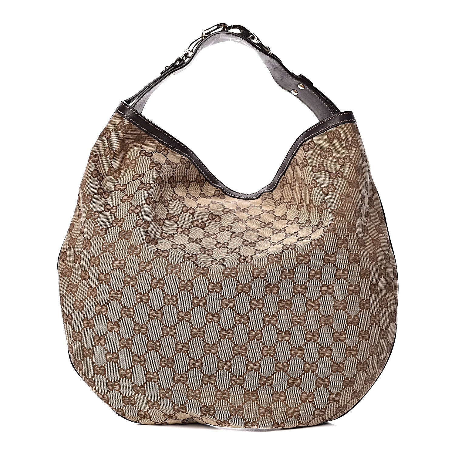 Gucci Monogram Large Wave Hobo Dark Brown 1 of 12