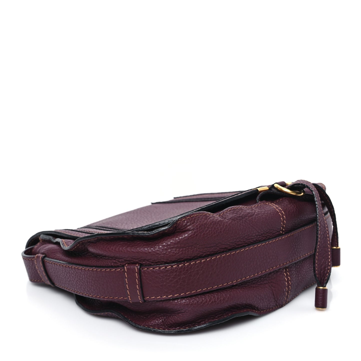 Grained Calfskin Medium Marcie Saddle Bag Dark Velvet